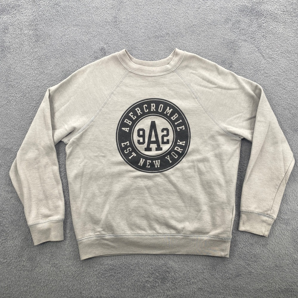 Abercrombie Kids Sweatshirt Kids Small Gray Raglan Graphic Pullover Fleece